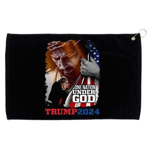 One Nation Under God President Trump 2024 America Christian Grommeted Golf Towel