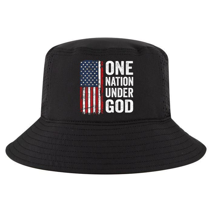 One Nation Under God Patriotic Christian Usa Flag Cool Comfort Performance Bucket Hat