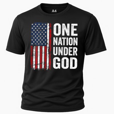 One Nation Under God Patriotic Christian Usa Flag Performance Shirt