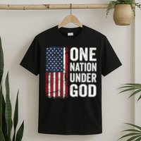 One Nation Under God Patriotic Christian Usa Flag T-Shirt