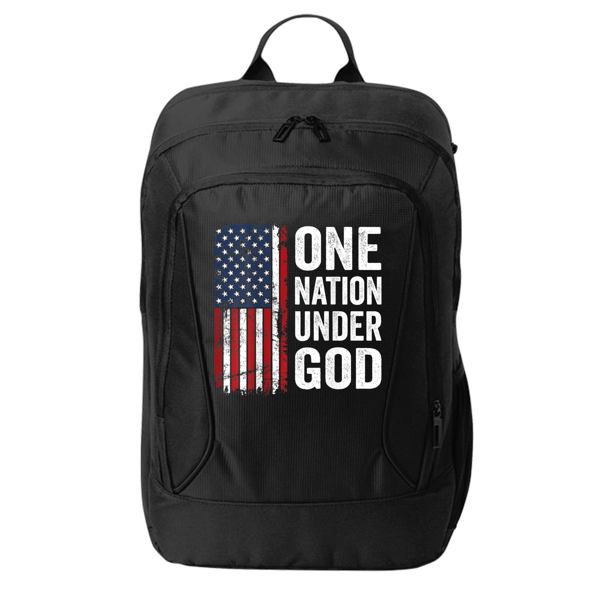 One Nation Under God Patriotic Christian Usa Flag City Backpack