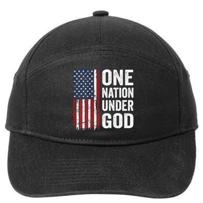 One Nation Under God Patriotic Christian Usa Flag 7-Panel Snapback Hat