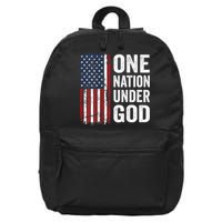 One Nation Under God Patriotic Christian Usa Flag 16 in Basic Backpack