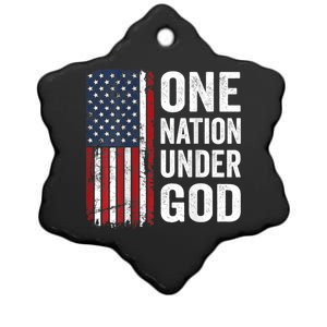 One Nation Under God Patriotic Christian Usa Flag Ceramic Star Ornament