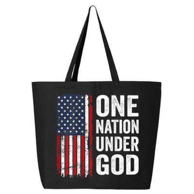 One Nation Under God Patriotic Christian Usa Flag 25L Jumbo Tote