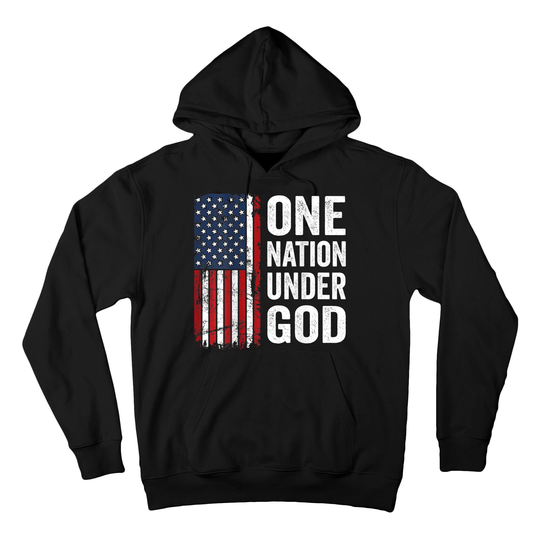 One Nation Under God Patriotic Christian Usa Flag Tall Hoodie