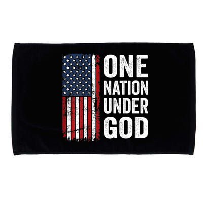 One Nation Under God Patriotic Christian Usa Flag Microfiber Hand Towel