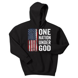 One Nation Under God Patriotic Christian Usa Flag Kids Hoodie