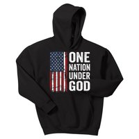 One Nation Under God Patriotic Christian Usa Flag Kids Hoodie