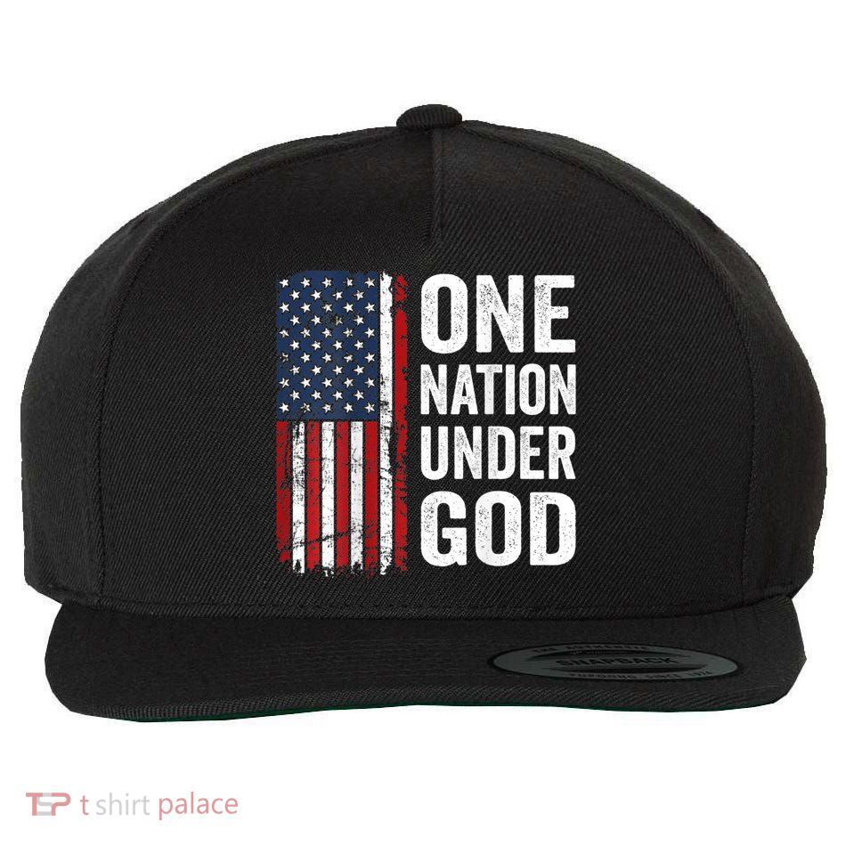 One Nation Under God Patriotic Christian Usa Flag Wool Snapback Cap