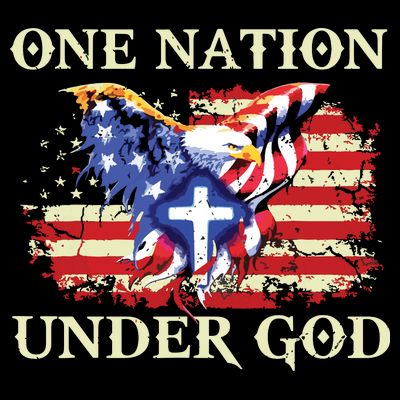 One Nation Under God Patriotic Usa Christian T-Shirt