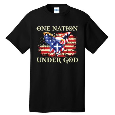 One Nation Under God Patriotic Usa Christian Tall T-Shirt