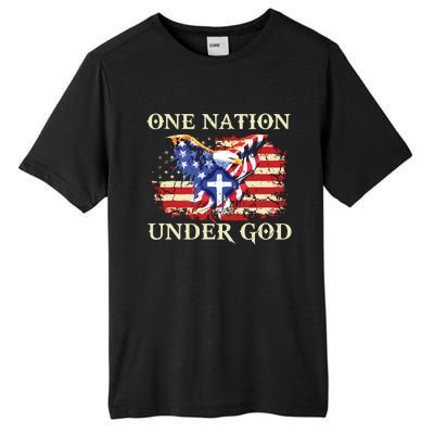 One Nation Under God Patriotic Usa Christian Tall Fusion ChromaSoft Performance T-Shirt