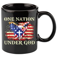 One Nation Under God Patriotic Usa Christian 11oz C Handle Ceramic Mug