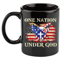 One Nation Under God Patriotic Usa Christian 11oz C Handle Ceramic Mug