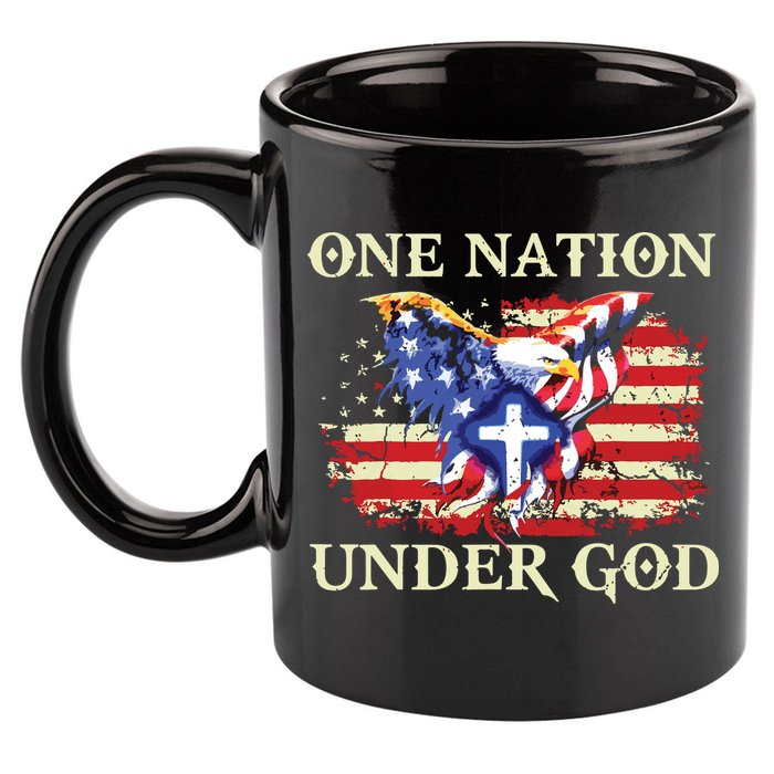 One Nation Under God Patriotic Usa Christian 11oz C Handle Ceramic Mug
