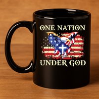 One Nation Under God Patriotic Usa Christian 11oz C Handle Ceramic Mug