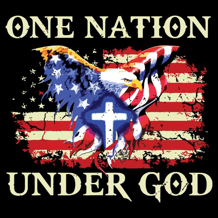 One Nation Under God Patriotic Usa Christian Drawstring Bag