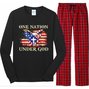 One Nation Under God Patriotic Usa Christian Long Sleeve Pajama Set