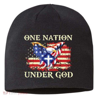 One Nation Under God Patriotic Usa Christian Sustainable Beanie