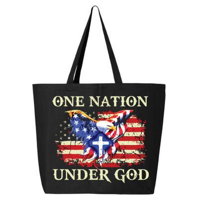 One Nation Under God Patriotic Usa Christian 25L Jumbo Tote