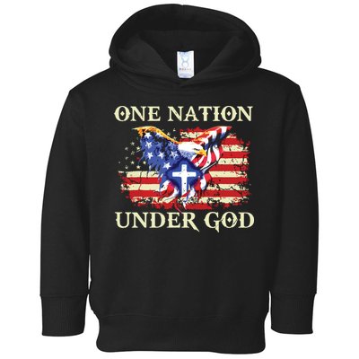 One Nation Under God Patriotic Usa Christian Toddler Hoodie
