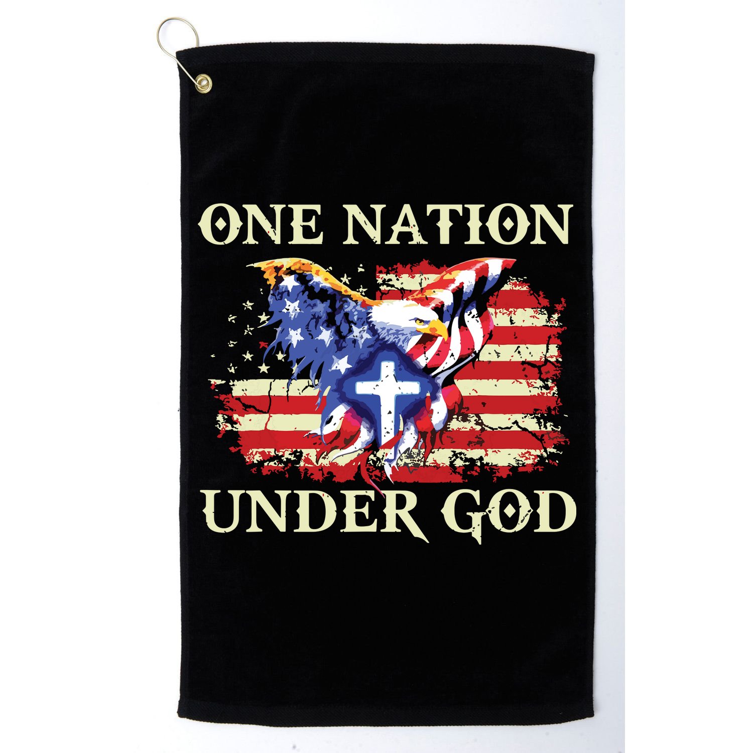 One Nation Under God Patriotic Usa Christian Golf Towel