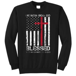 One Nation Under God American Flag Patriotic Christian Sweatshirt