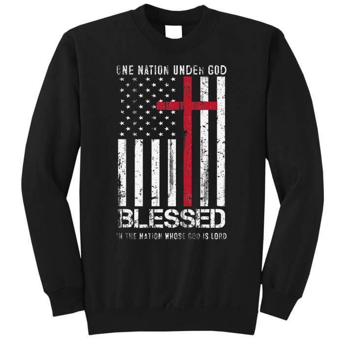 One Nation Under God American Flag Patriotic Christian Sweatshirt