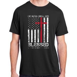 One Nation Under God American Flag Patriotic Christian Adult ChromaSoft Performance T-Shirt