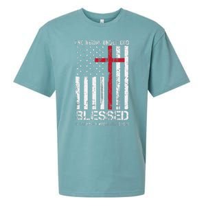 One Nation Under God American Flag Patriotic Christian Sueded Cloud Jersey T-Shirt