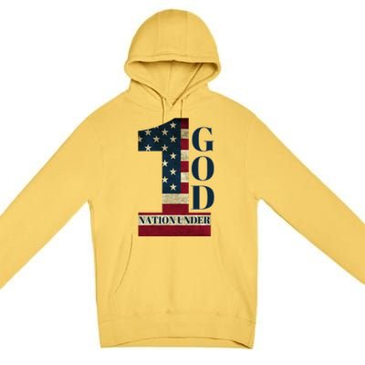 One Nation Under God Patriotic Gift Premium Pullover Hoodie