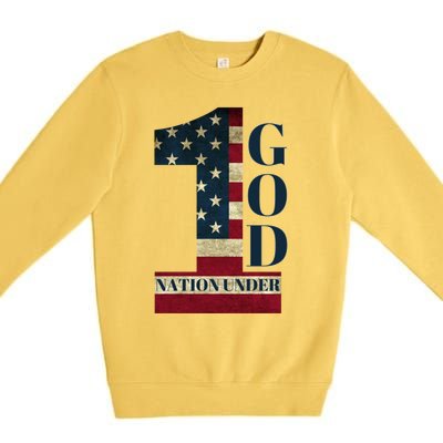 One Nation Under God Patriotic Gift Premium Crewneck Sweatshirt