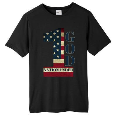 One Nation Under God Patriotic Gift Tall Fusion ChromaSoft Performance T-Shirt