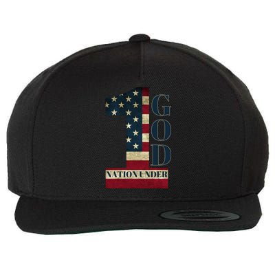 One Nation Under God Patriotic Gift Wool Snapback Cap