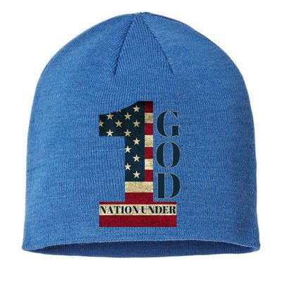 One Nation Under God Patriotic Gift Sustainable Beanie