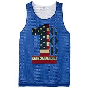 One Nation Under God Patriotic Gift Mesh Reversible Basketball Jersey Tank