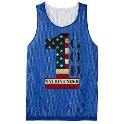 One Nation Under God Patriotic Gift Mesh Reversible Basketball Jersey Tank