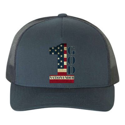 One Nation Under God Patriotic Gift Yupoong Adult 5-Panel Trucker Hat