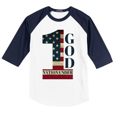 One Nation Under God Patriotic Gift Baseball Sleeve Shirt