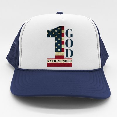 One Nation Under God Patriotic Gift Trucker Hat