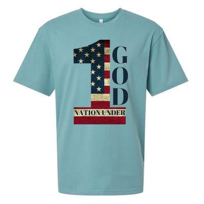 One Nation Under God Patriotic Gift Sueded Cloud Jersey T-Shirt