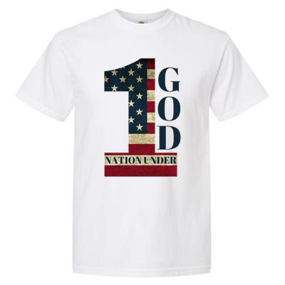 One Nation Under God Patriotic Gift Garment-Dyed Heavyweight T-Shirt