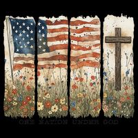 One Nation Under God USA Flag Cross Floral Christian Women Gift 16 in Basic Backpack