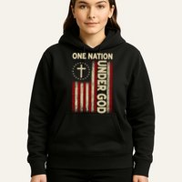 One Nation Under God Flag 4th Of July Patriotic Christian  Hoodie