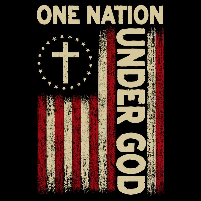 One Nation Under God Flag 4th Of July Patriotic Christian  Hoodie
