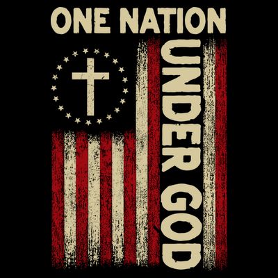 One Nation Under God Flag 4th Of July Patriotic Christian  T-Shirt