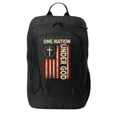 One Nation Under God Flag 4th Of July Patriotic Christian  City Backpack