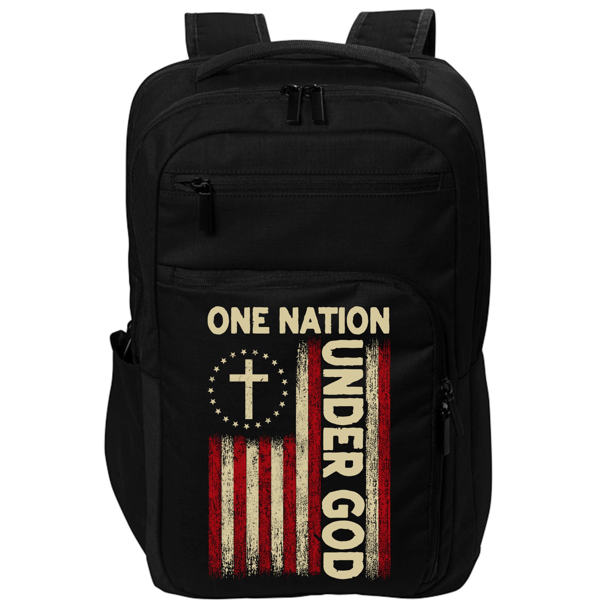 One Nation Under God Flag 4th Of July Patriotic Christian  Impact Tech Backpack