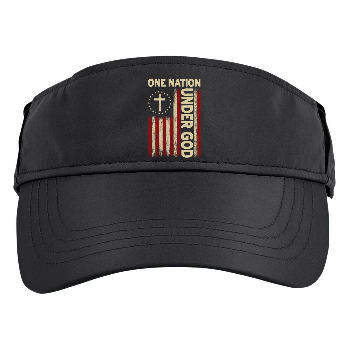 One Nation Under God Flag 4th Of July Patriotic Christian  Adult Drive Performance Visor